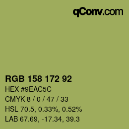 カラーコード: RGB 158 172 92 | qconv.com