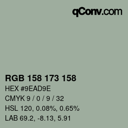 Color code: RGB 158 173 158 | qconv.com