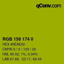 カラーコード: RGB 158 174 0 | qconv.com