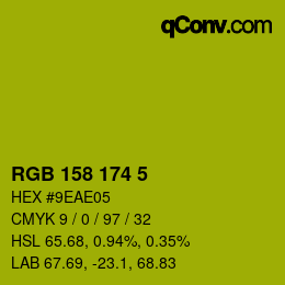 カラーコード: RGB 158 174 5 | qconv.com