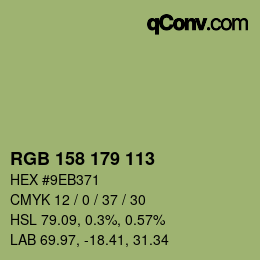 Code couleur: RGB 158 179 113 | qconv.com