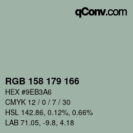 Farbcode: RGB 158 179 166 | qconv.com