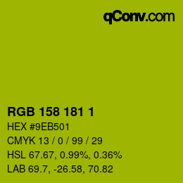 カラーコード: RGB 158 181 1 | qconv.com