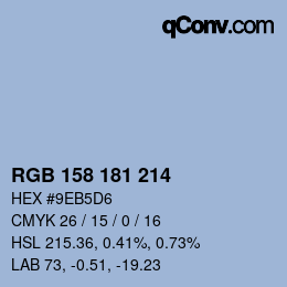 Color code: RGB 158 181 214 | qconv.com