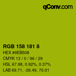 颜色代码: RGB 158 181 8 | qconv.com