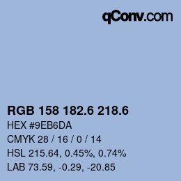 カラーコード: RGB 158 182.6 218.6 | qconv.com