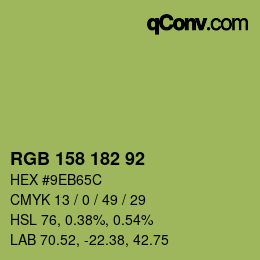 カラーコード: RGB 158 182 92 | qconv.com
