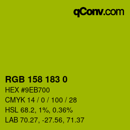Color code: RGB 158 183 0 | qconv.com