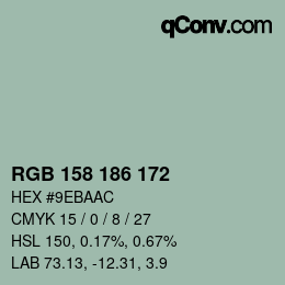 Color code: RGB 158 186 172 | qconv.com