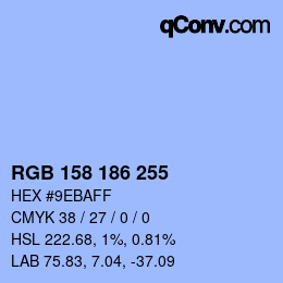 Farbcode: RGB 158 186 255 | qconv.com