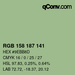 Farbcode: RGB 158 187 141 | qconv.com