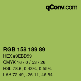 Color code: RGB 158 189 89 | qconv.com