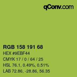 Color code: RGB 158 191 68 | qconv.com