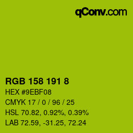 颜色代码: RGB 158 191 8 | qconv.com