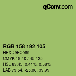 カラーコード: RGB 158 192 105 | qconv.com