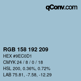 Color code: RGB 158 192 209 | qconv.com
