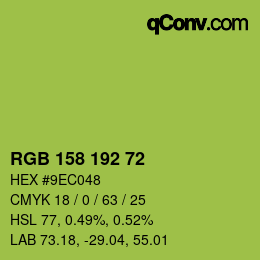 カラーコード: RGB 158 192 72 | qconv.com