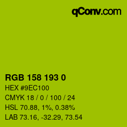 Color code: RGB 158 193 0 | qconv.com