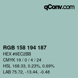 Farbcode: RGB 158 194 187 | qconv.com