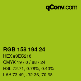 カラーコード: RGB 158 194 24 | qconv.com