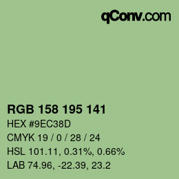 Color code: RGB 158 195 141 | qconv.com