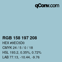 Farbcode: RGB 158 197 208 | qconv.com