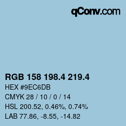 カラーコード: RGB 158 198.4 219.4 | qconv.com