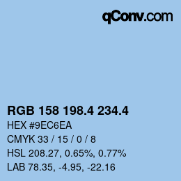 カラーコード: RGB 158 198.4 234.4 | qconv.com