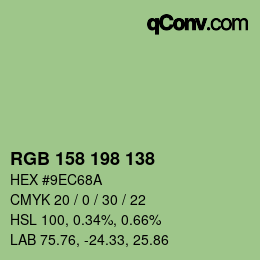 Código de color: RGB 158 198 138 | qconv.com
