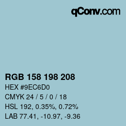 Color code: RGB 158 198 208 | qconv.com