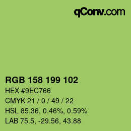 Código de color: RGB 158 199 102 | qconv.com