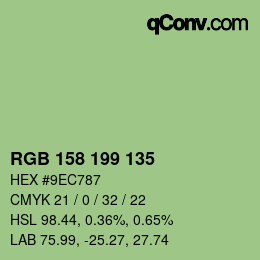 Farbcode: RGB 158 199 135 | qconv.com