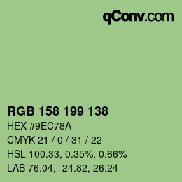 Color code: RGB 158 199 138 | qconv.com