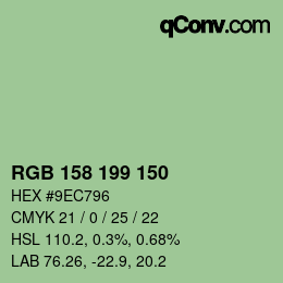 カラーコード: RGB 158 199 150 | qconv.com