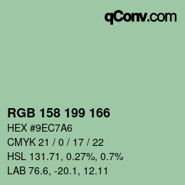 Color code: RGB 158 199 166 | qconv.com