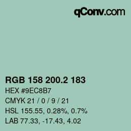 カラーコード: RGB 158 200.2 183 | qconv.com