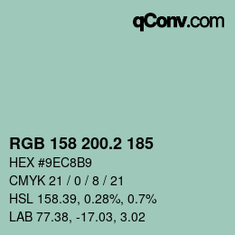 カラーコード: RGB 158 200.2 185 | qconv.com