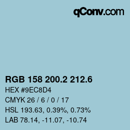 カラーコード: RGB 158 200.2 212.6 | qconv.com