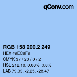 Color code: RGB 158 200.2 249 | qconv.com