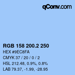 Color code: RGB 158 200.2 250 | qconv.com