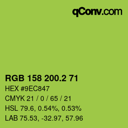 カラーコード: RGB 158 200.2 71 | qconv.com