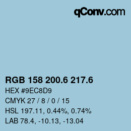 カラーコード: RGB 158 200.6 217.6 | qconv.com