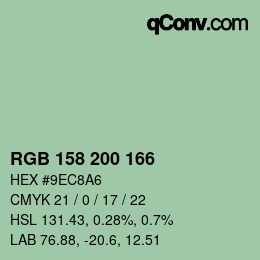 Color code: RGB 158 200 166 | qconv.com