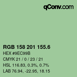 カラーコード: RGB 158 201 155.6 | qconv.com