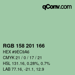 Color code: RGB 158 201 166 | qconv.com