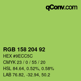 颜色代码: RGB 158 204 92 | qconv.com