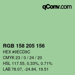 Color code: RGB 158 205 156 | qconv.com