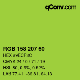 カラーコード: RGB 158 207 60 | qconv.com