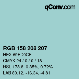Farbcode: RGB 158 208 207 | qconv.com