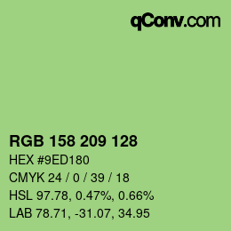カラーコード: RGB 158 209 128 | qconv.com